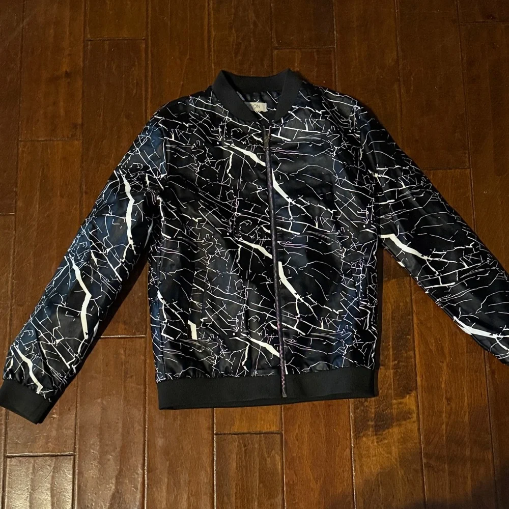 Abstract Patterned Bomber Jacket - Picture 1 of 3